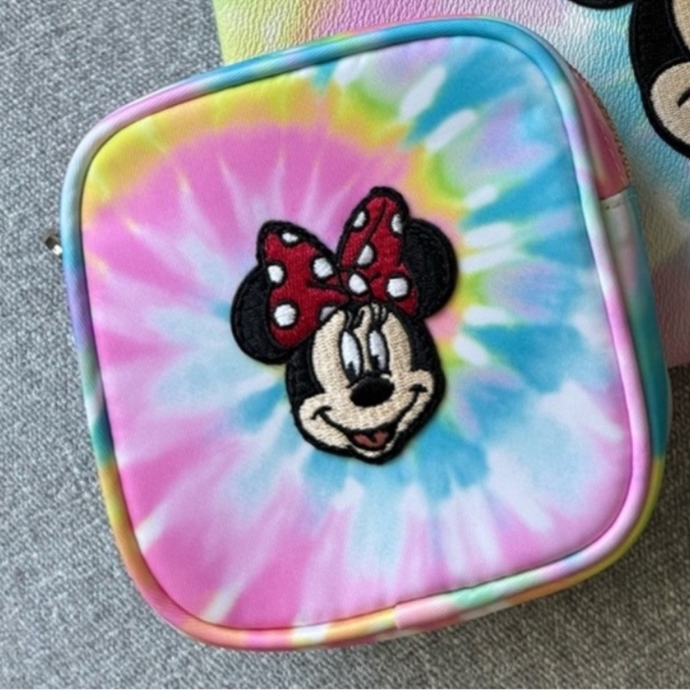FABLE OG Minnie Mouse Patch Sewn on Stoney Clover Lane Tie-Dye Mini Pouch